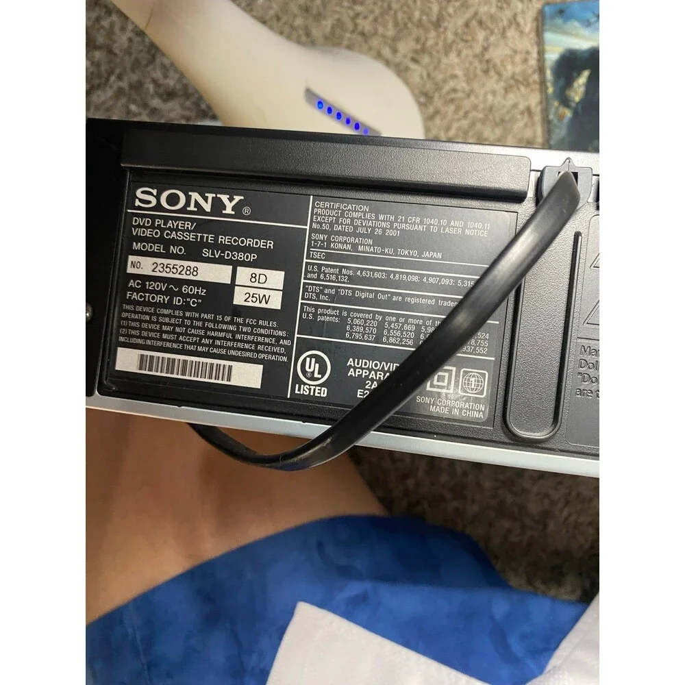 Sony SLV-D380P DVD VCR VHS Combo Player Clean Tested w/ Remote Cable